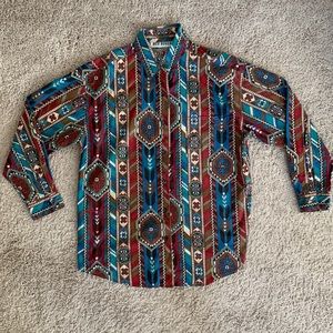 Red Rover Western Print Button-Down